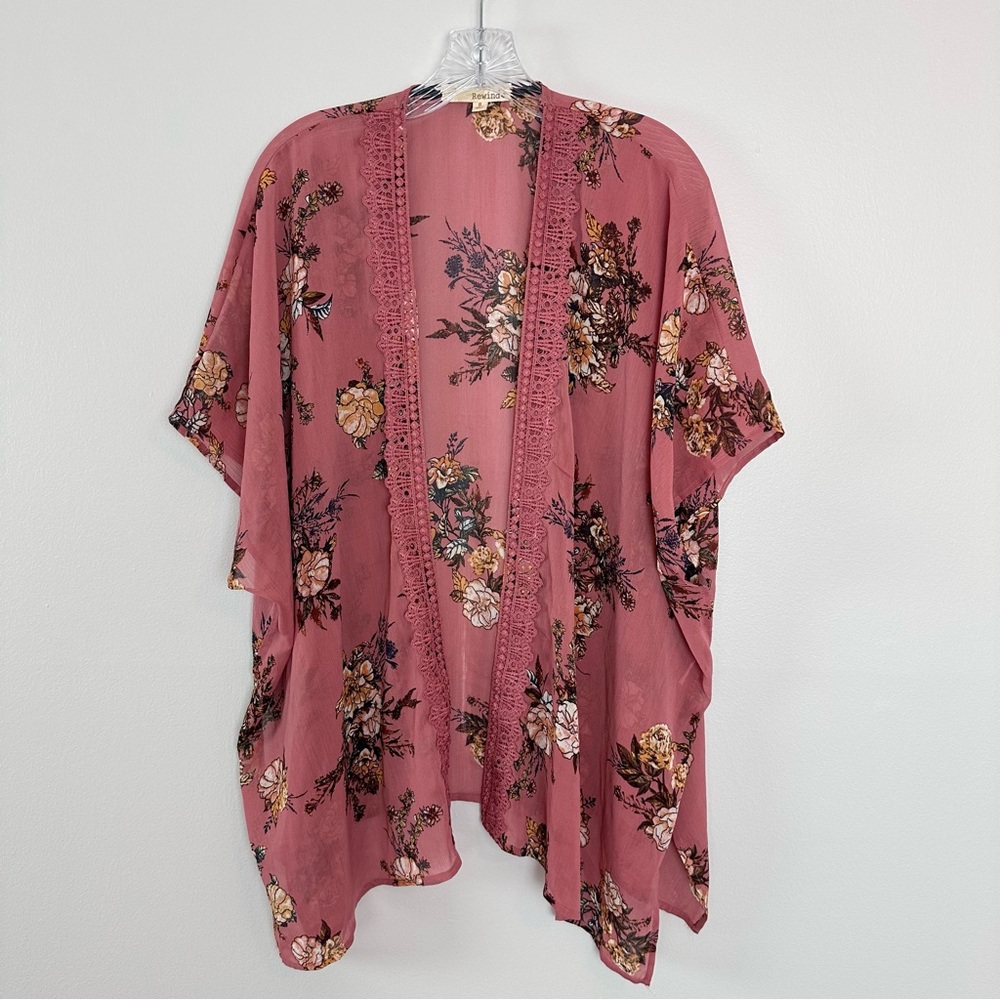 Rewind Floral Dusty Pink Small Kimono